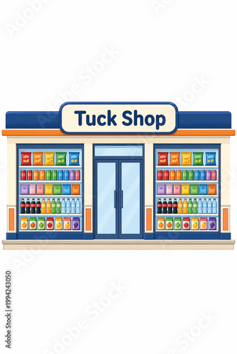 Vector illustration of a modern tuck shop