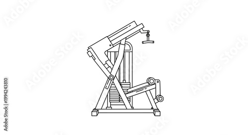 Gym Leg Press Machine Line Art Illustration
