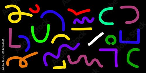 Vibrant abstract poster colorful scribbles and geometric shapes for modern art enthusiasts