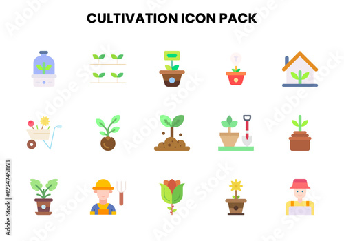 Cultivation Flat Scalable Icons Pack