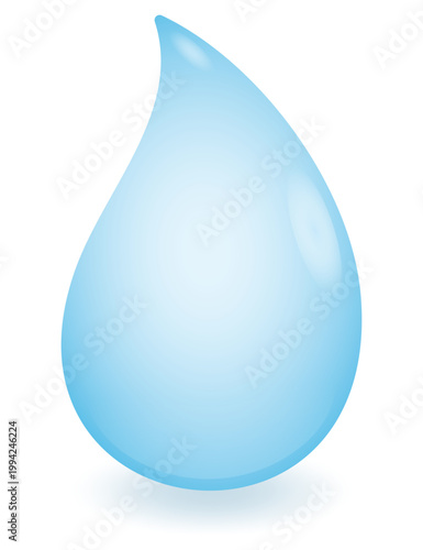 かわいい雫のイラスト。影付き。