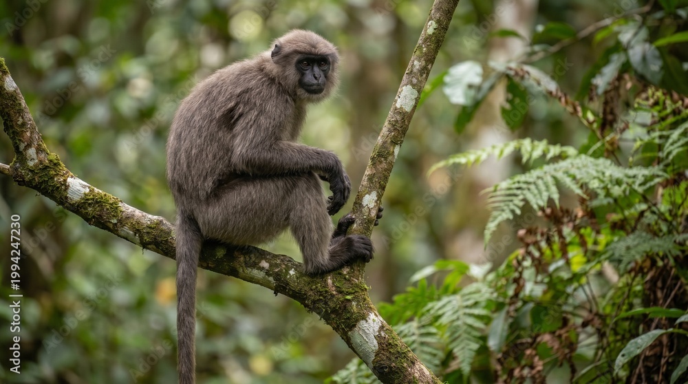 Obraz premium monkey sitting on a tree branch 