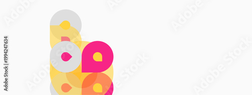 Abstract colorful circles overlap, creating playful composition. Soft pastel shades dominate design, evoking modern aesthetic.