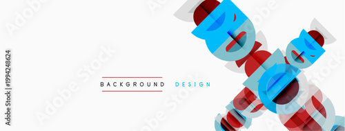 Abstract design features overlapping colorful letterforms. White background provides contrast, modern aesthetic. Simple text sample present.