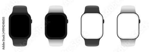 Smart watch device templates. Realistic vector smart watch illustration. Smart watch hand wearable accessory.