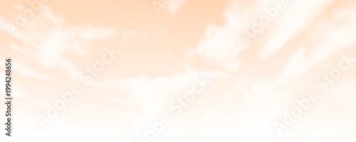 Panoramic view of peaceful pink sky and white cloud formation