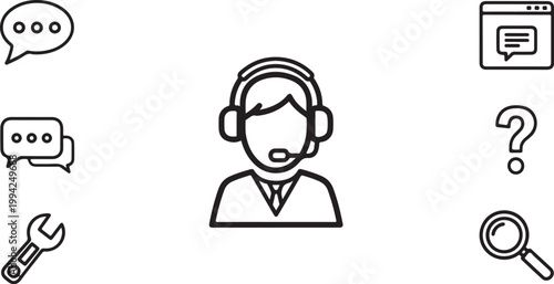 Customer Support Representative with Headset and Tools