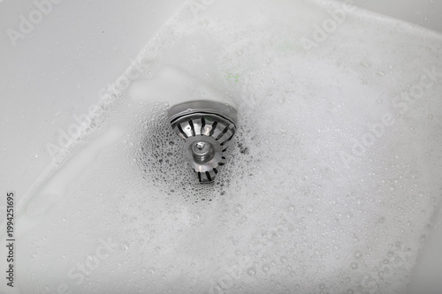 Obraz na plátně Problem with the sink drain, water is stagnant and does not drain