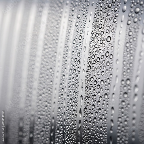 Close Up of Raindrops on a Glass Surface in Soft Light