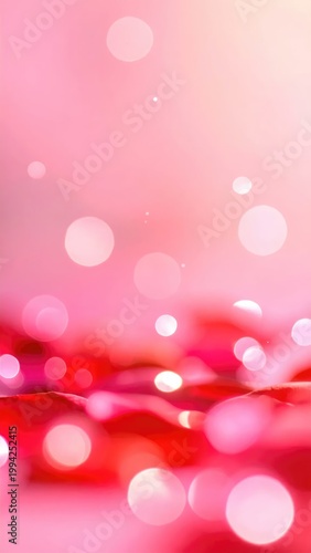 Abstract Pink and Red Bokeh Lights Background with Soft Focus.