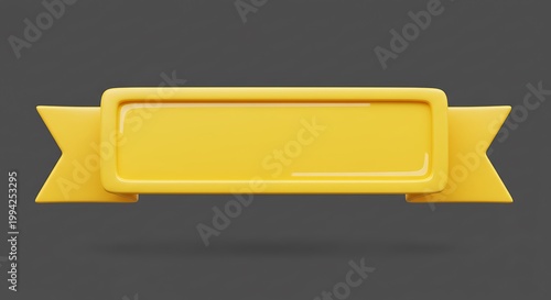 黄色いリボンバナー 空白テンプレート