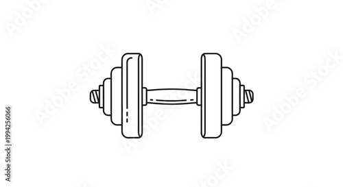 Dumbbell Weight Lifting Icon Line Art