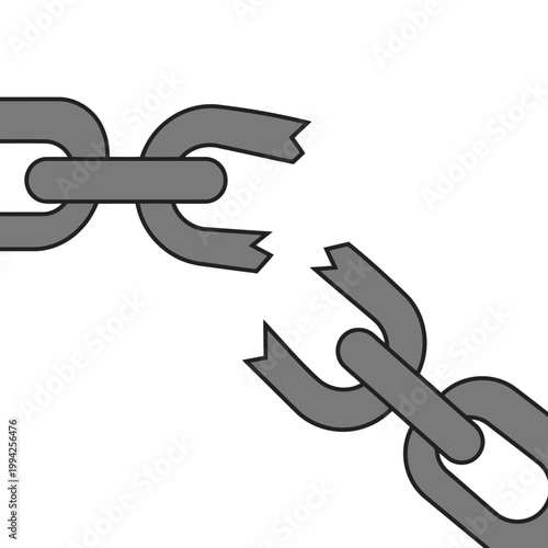 Broken Metal Chain Link Symbolizing Freedom and Liberty