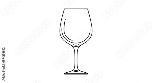 Minimalist Line Art Illustration of a Wine Glass
