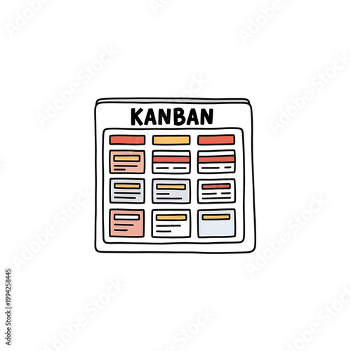 Kanban Board Illustration for Agile Project Management