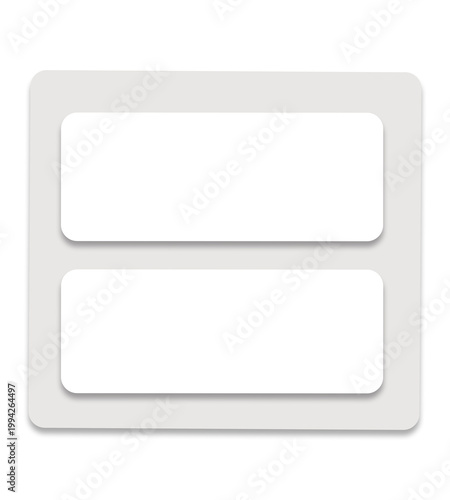 Set of two blank clean white text boxes for website interface and app design