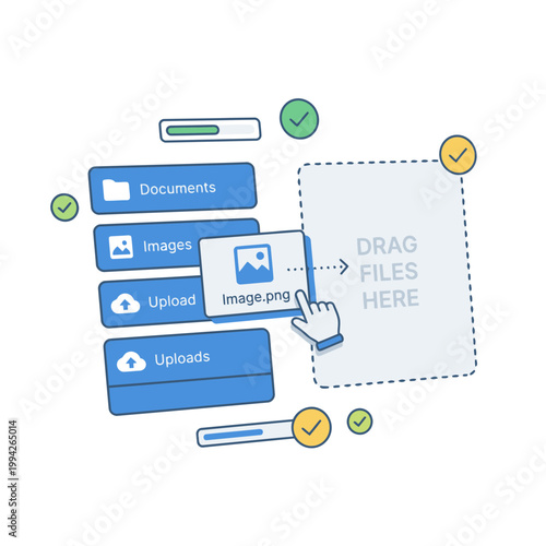 User Interface Drag and Drop Files Upload Concept