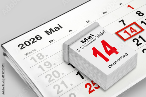 Deutscher Kalender 14. Mai  2026 Christi Himmelfahrt