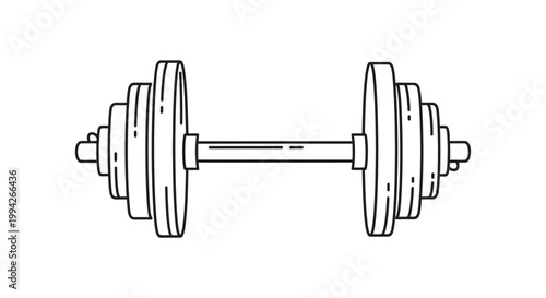 Hand Drawn Dumbbell Illustration for Fitness and Weightlifting
