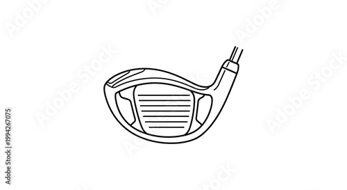 Minimalist Line Art Illustration of a Golf Club Head