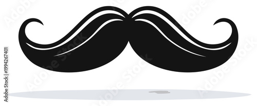 Cartoon mustache vector illustration isolated on white. Grooming facial hair.