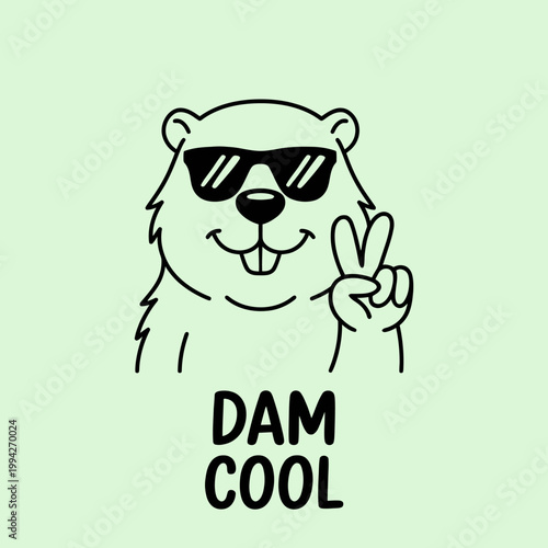 Bear Wearing Sunglasses Giving Peace Sign 1.