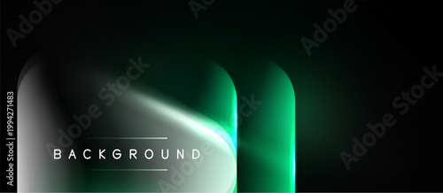 Dark abstract background. Gradient shades, smooth curves, glowing effect. Minimalist design with text overlay. Modern aesthetic.