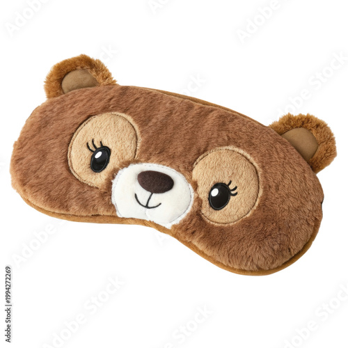 Plush bear face sleep mask providing comfort