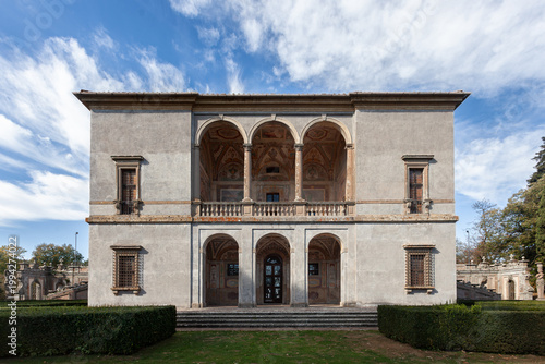 Slika na platnu Front view of the Casina del Piacere at Villa Farnese in Caprarola, Italy
