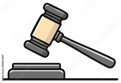 Justice Gavel and Sounding Block for Law and Legal Decisions