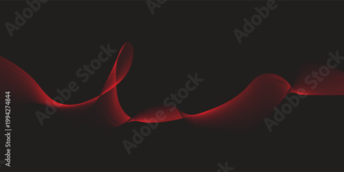 Abstract Red Swirls of Light on Dark Background.