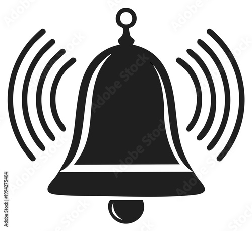 Black silhouette of a ringing bell