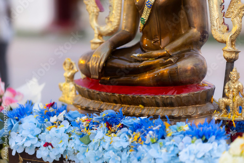 Old Beautiful Golden Buddha Many statues at Wat Phra Si Rattana Mahathat also colloquially referred to as Wat Yai is a Buddhist temple It is a major tourist is Public places in Phitsanulok,Thailand.