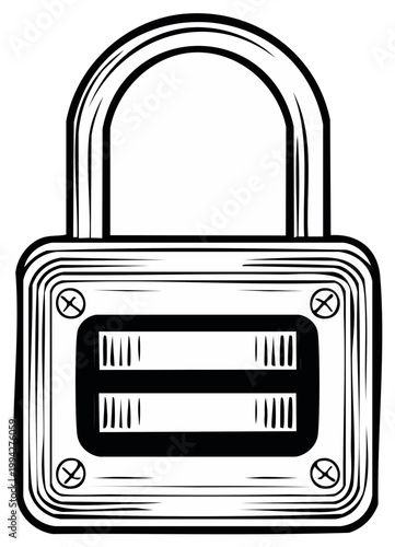 Vintage Combination Padlock With Two Number Dials Security Icon