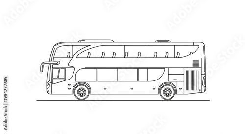 Double Decker Bus Line Art Illustration