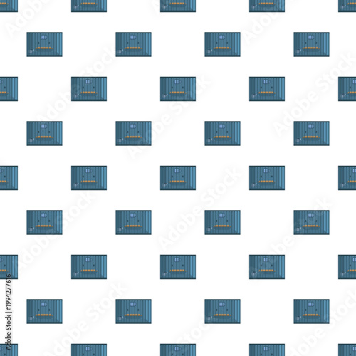 Prison cells with bars and a bench repeated in a seamless pattern on white background