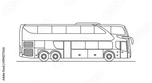 Double Decker Bus Line Art Illustration