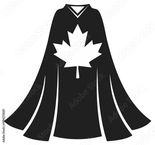 Canadian Maple Leaf Cape Icon Illustration Emblem Patriotic Symbol National Pride