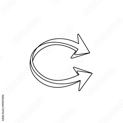 Circular Arrows Symbol, Refresh Icon, Reload Loop, Repeat Sign, Vector Graphic