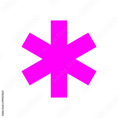 Purple Asterisk Symbol Icon Graphic.