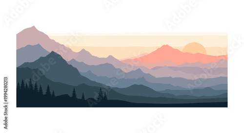 A tranquil, minimalist forest scene creates a calming mood, perfect for conveying growth, resilience, or natural stability in marketing and website de