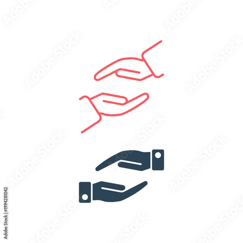 Supporting hands illustration. Vector protecting hands icon.