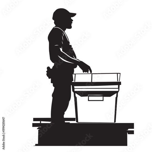 silhouette of a man in a hat