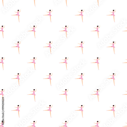 Cute ballerinas in pink tutus forming a repeating decorative background