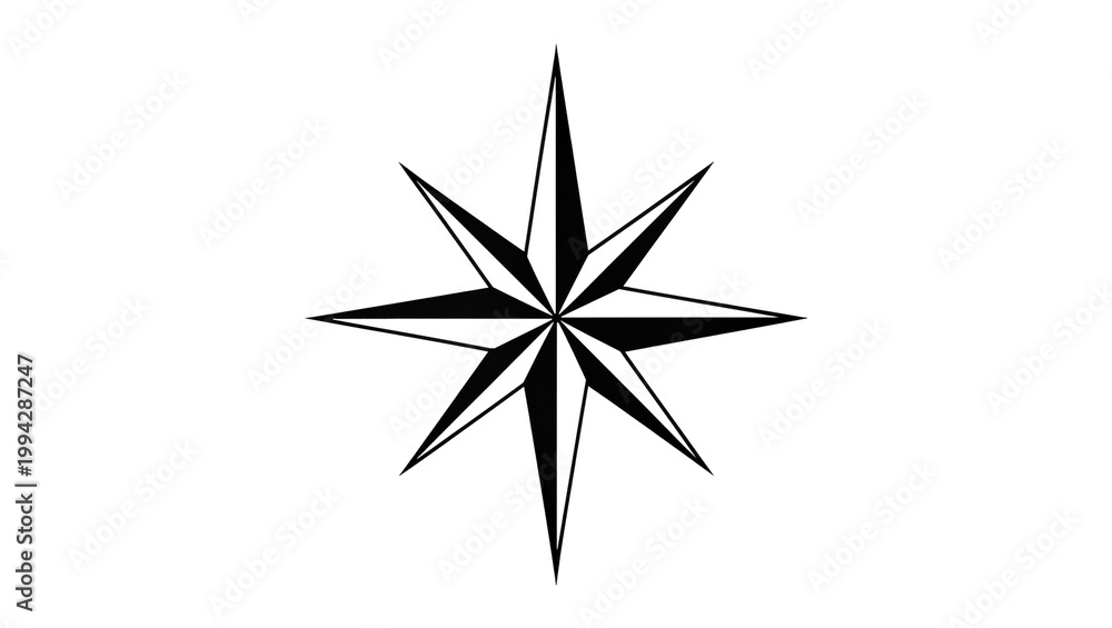 Obraz premium Classic Eight Pointed Nautical Compass Rose Emblem Design
