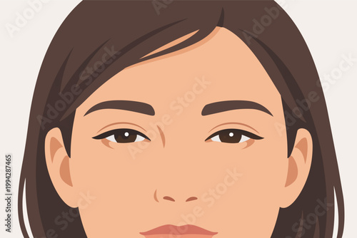 Woman face illustration with closed eyes, representing beauty, skincare, and natural features