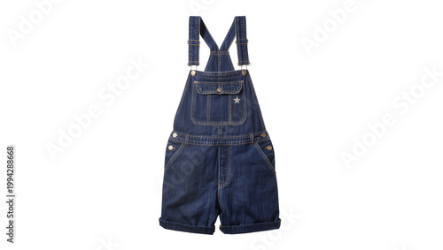 Quadro su tela Dark blue denim overalls with pockets and star detail