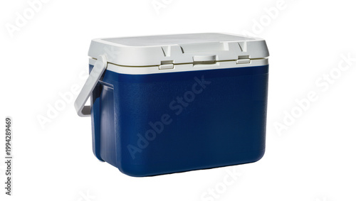 Принти на полотні Blue plastic cooler box with white lid and handle