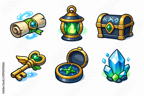 Collection of magical items for video games, role-playing, and fantasy themes