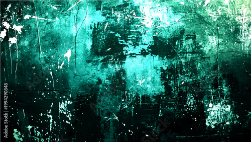 Vector An artistic abstract background with a blend of turquoise and shades of teal, grunge and texture, creating a captivating visual experience.